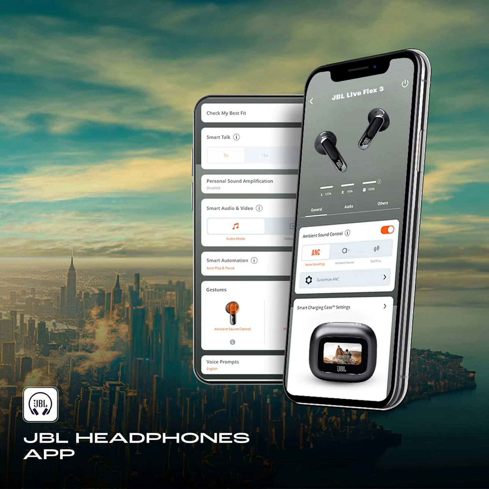 JBL Live Flex 3 TWS Earbuds with Adaptive Noise Cancellation (IP54 Water Resistant, Touchscreen Display, Black) JBL Live Flex 3 TWS Earbuds with Adaptive Noise Cancellation (IP54 Water Resistant, Touchscreen Display, Black)_15