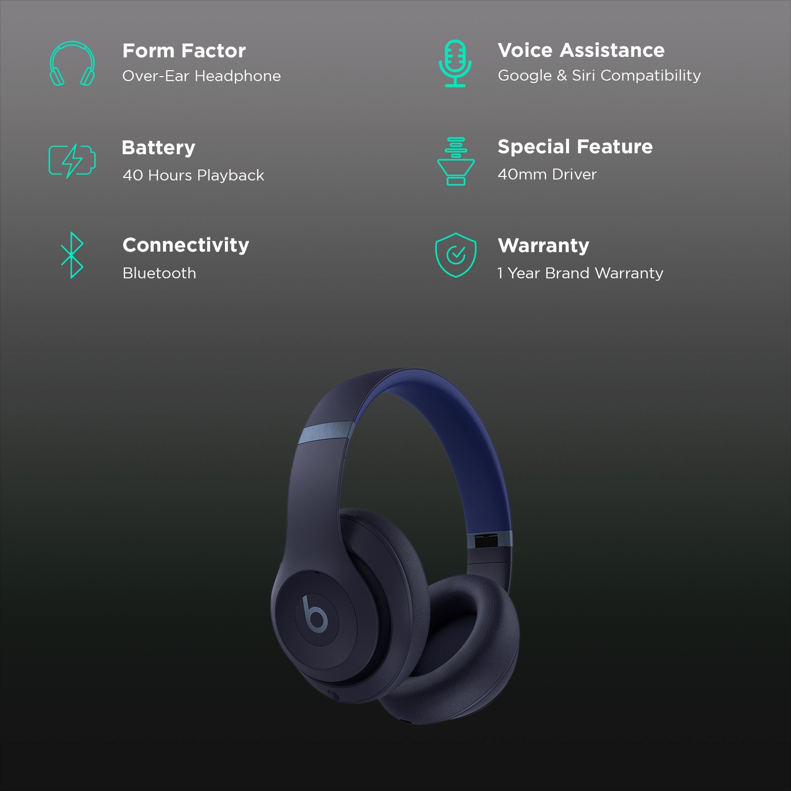 beats Studio Pro Bluetooth Headphone with Mic (Siri Voice Assistant, Over Ear, Navy) beats Studio Pro Bluetooth Headphone with Mic (Siri Voice Assistant, Over Ear, Navy)_2