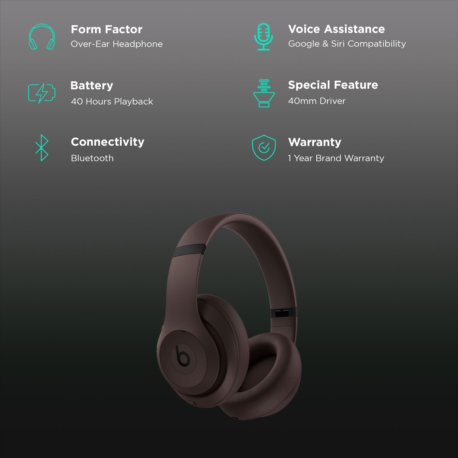 beats Studio Pro Bluetooth Headphone with Mic (Siri Voice Assistant, Over Ear, Deep Brown) beats Studio Pro Bluetooth Headphone with Mic (Siri Voice Assistant, Over Ear, Deep Brown)_2