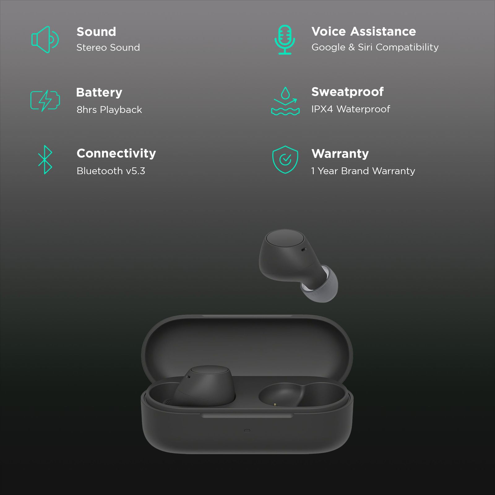 SONY WF-C510 TWS Earbuds (IPX4 Waterproof, Siri & Google Voice Assistant, Black) SONY WF-C510 TWS Earbuds (IPX4 Waterproof, Siri & Google Voice Assistant, Black)_2
