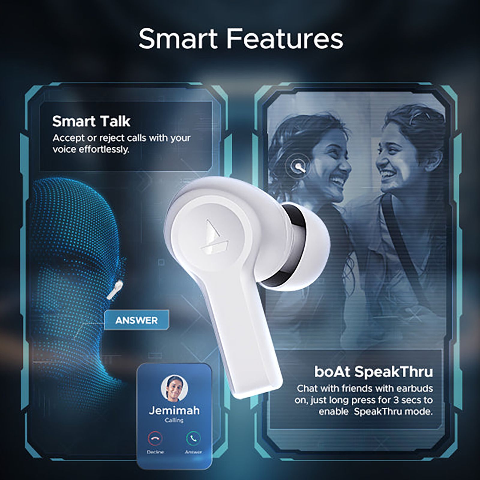 boAt Nirvana Lucid TWS Earbuds with Active Noise Cancellation (IPX5 Water Resistant, ASAP Charge, Zinc White) boAt Nirvana Lucid TWS Earbuds with Active Noise Cancellation (IPX5 Water Resistant, ASAP Charge, Zinc White)_5