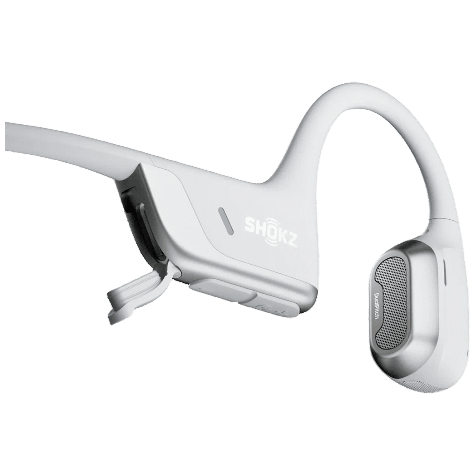 SHOKZ OpenRun Pro 2 Bone Conduction Bluetooth Headphone with Active Noise Cancellation (IP55 Water Resistant, Quick Charge, Silver)_3