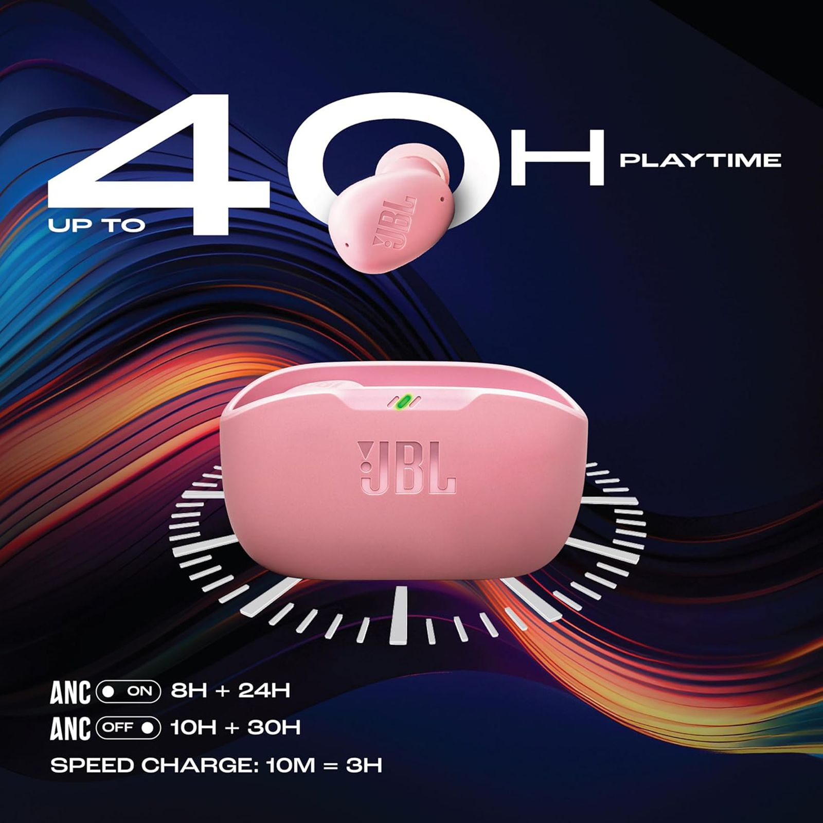 JBL Wave Buds 2 TWS Earbuds with Active Noise Cancellation (IP54 Water Resistant, 40 Hours Playtime, Pink) JBL Wave Buds 2 TWS Earbuds with Active Noise Cancellation (IP54 Water Resistant, 40 Hours Playtime, Pink)_17