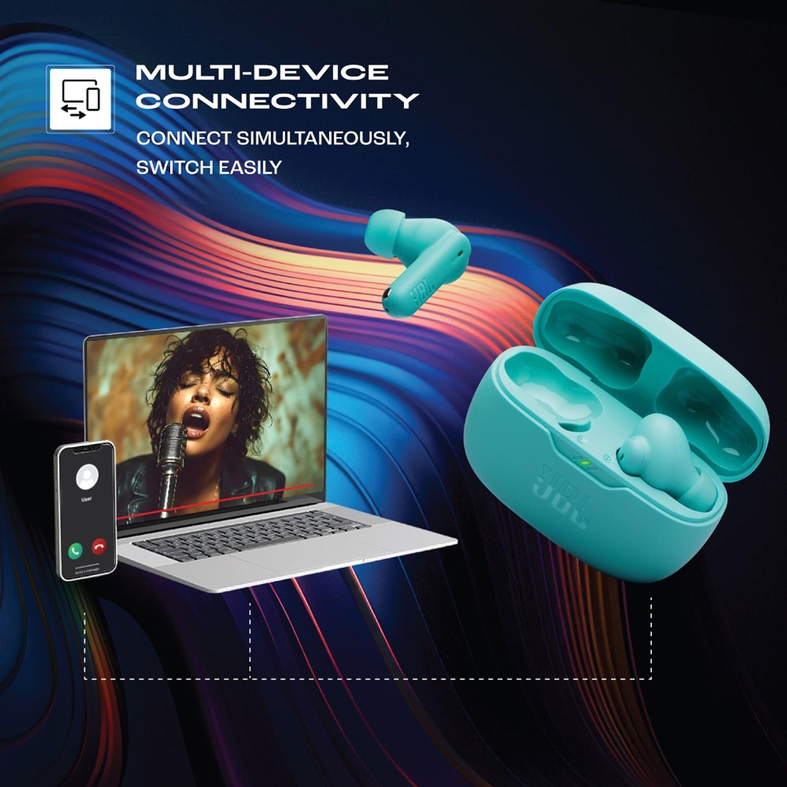 JBL Wave Beam 2 TWS Earbuds with Active Noise Cancellation (IP54 Water Resistant, 40 Hours Playtime, Blue)_12
