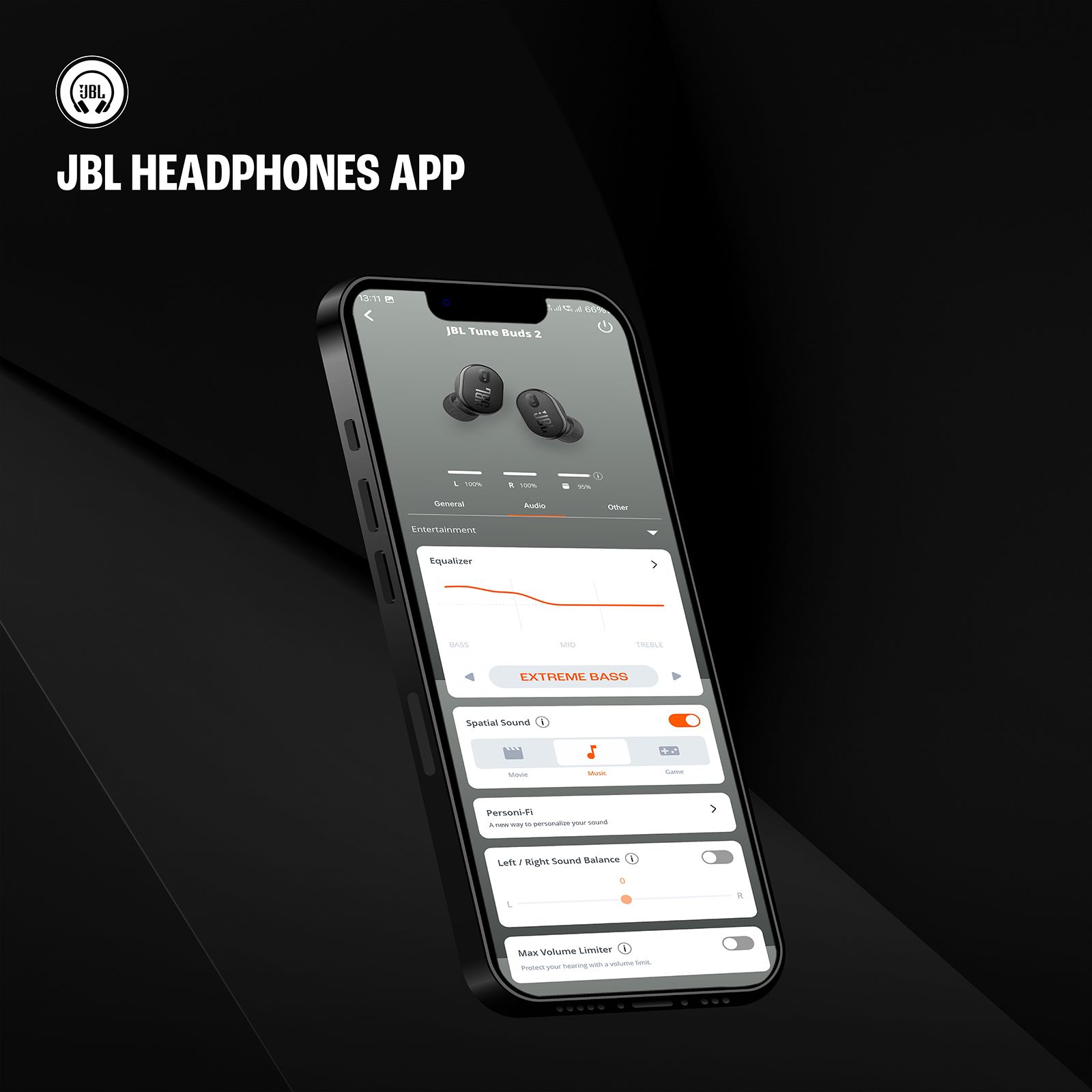 JBL Tune Buds 2 TWS Earbuds with Adaptive Noise Cancellation (IP54 Water Resistant, 48 Hours Playback, Black) JBL Tune Buds 2 TWS Earbuds with Adaptive Noise Cancellation (IP54 Water Resistant, 48 Hours Playback, Black)_16