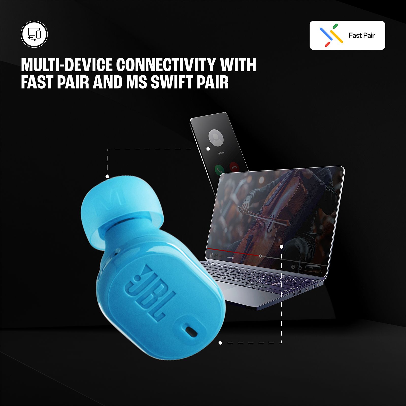 JBL Tune Buds 2 TWS Earbuds with Adaptive Noise Cancellation (IP54 Water Resistant, 48 Hours Playback, Turquoise) JBL Tune Buds 2 TWS Earbuds with Adaptive Noise Cancellation (IP54 Water Resistant, 48 Hours Playback, Turquoise)_15