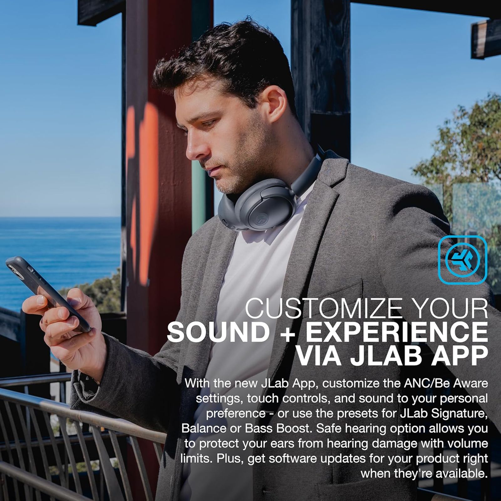 JLAB JBuds LUX HBJLUXANCRGPH62 Bluetooth Headphone with Mic (Hybrid Active Noise Cancellation, Over Ear, Graphite)_13
