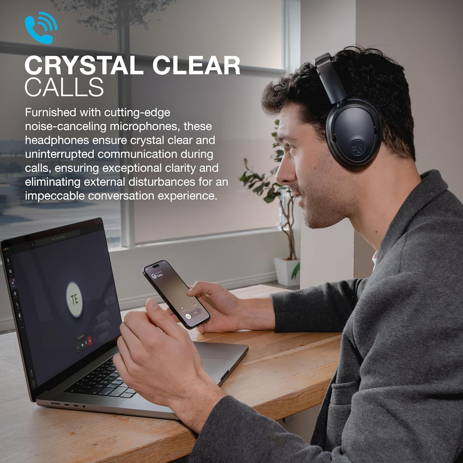 JLAB JBuds LUX HBJLUXANCRGPH62 Bluetooth Headphone with Mic (Hybrid Active Noise Cancellation, Over Ear, Graphite)_14