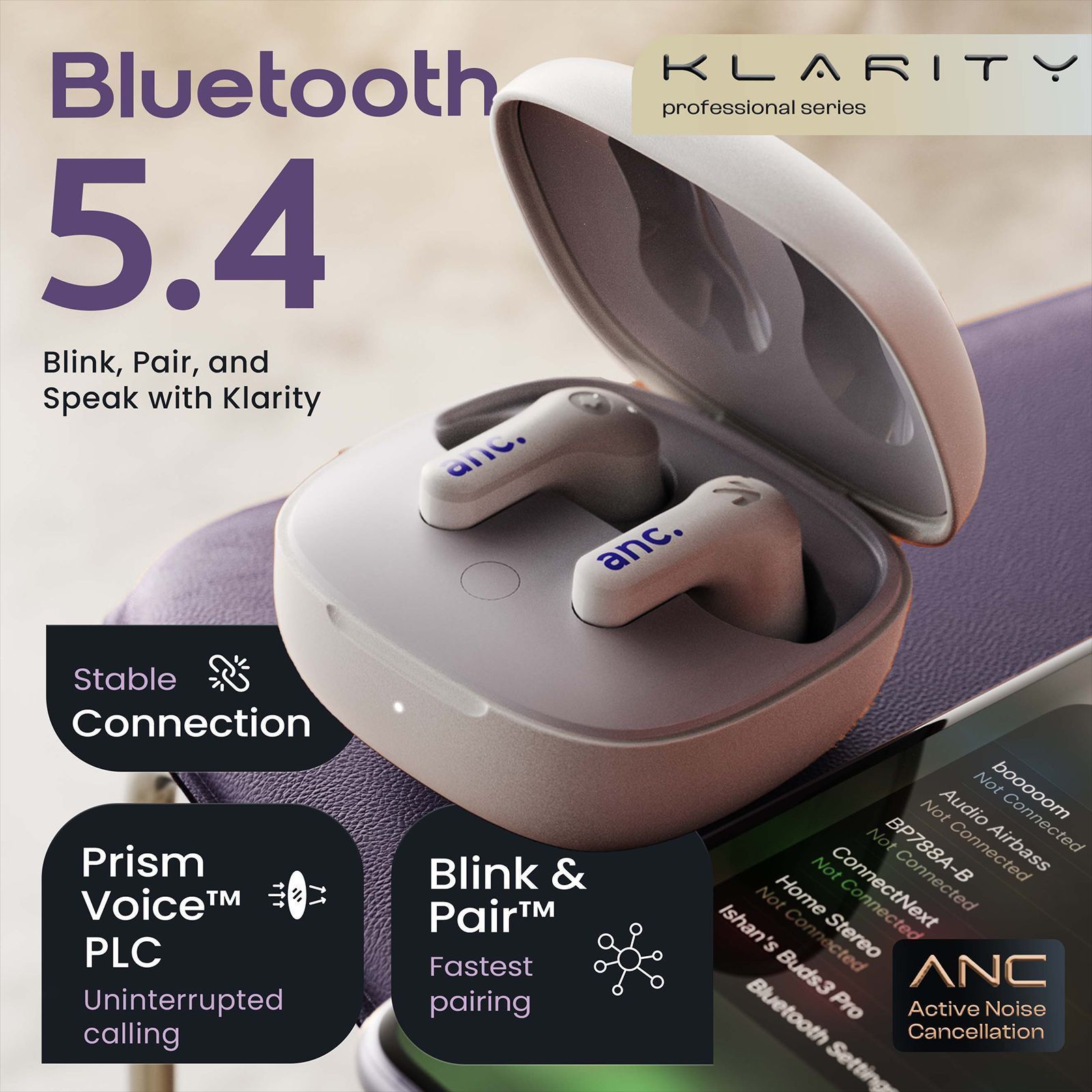 GOBOULT Klarity 4 FGTW245WHT TWS Earbuds with Active Noise Cancellation (IPX5 Water Resistant, Fast Charging, White) GOBOULT Klarity 4 FGTW245WHT TWS Earbuds with Active Noise Cancellation (IPX5 Water Resistant, Fast Charging, White)_16