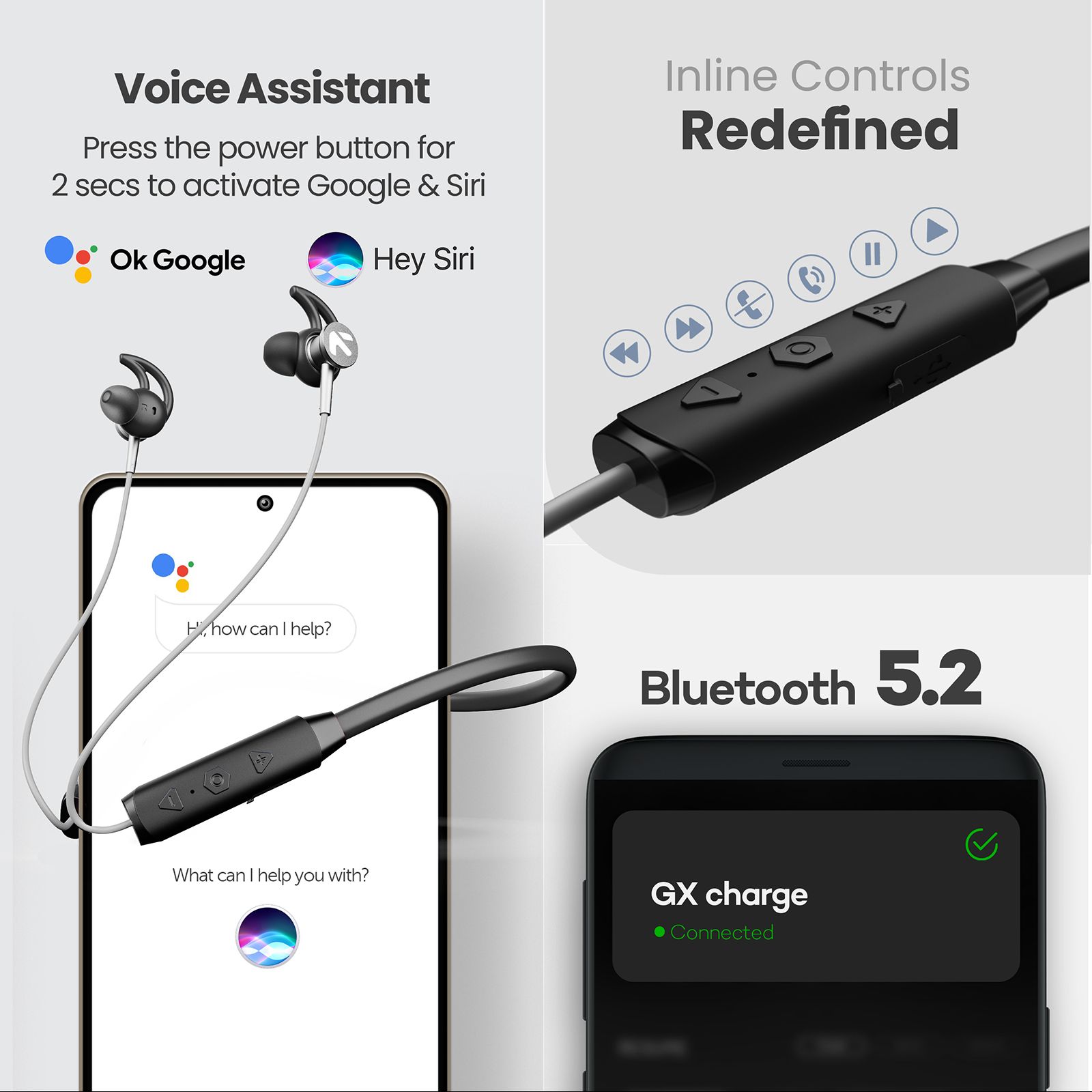 GOBOULT GX Charge RGNB156BLU Neckband with Environmental Noise Cancellation (IPX5 Water Resistant, Fast Charging, Blue) GOBOULT GX Charge RGNB156BLU Neckband with Environmental Noise Cancellation (IPX5 Water Resistant, Fast Charging, Blue)_10