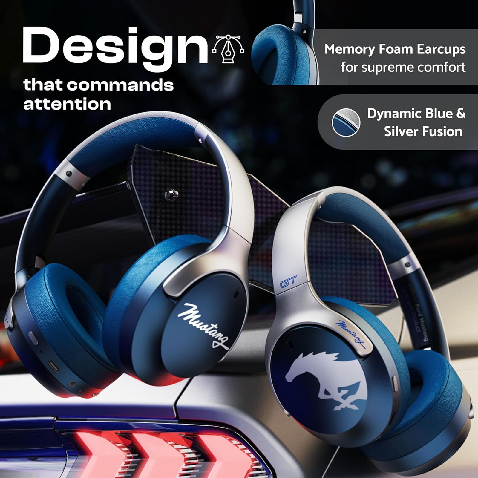 GOBOULT Mustang Q FGHP247QQQ Bluetooth Gaming Headphone with Environmental Noise Cancellation (Boom X Technology, Over Ear, Blue) GOBOULT Mustang Q FGHP247QQQ Bluetooth Gaming Headphone with Environmental Noise Cancellation (Boom X Technology, Over Ear, Blue)_9