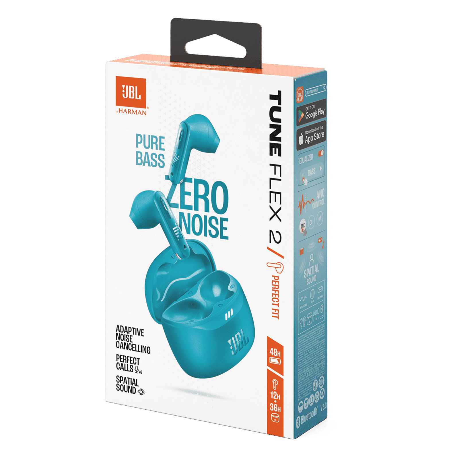 JBL Tune Flex 2 JBLTFLEX2TQE TWS Earbuds with Adaptive Noise Cancellation (IP54 Dust and Water Resistant, Ambient Aware, Turquoise) JBL Tune Flex 2 JBLTFLEX2TQE TWS Earbuds with Adaptive Noise Cancellation (IP54 Dust and Water Resistant, Ambient Aware, Turquoise)_11