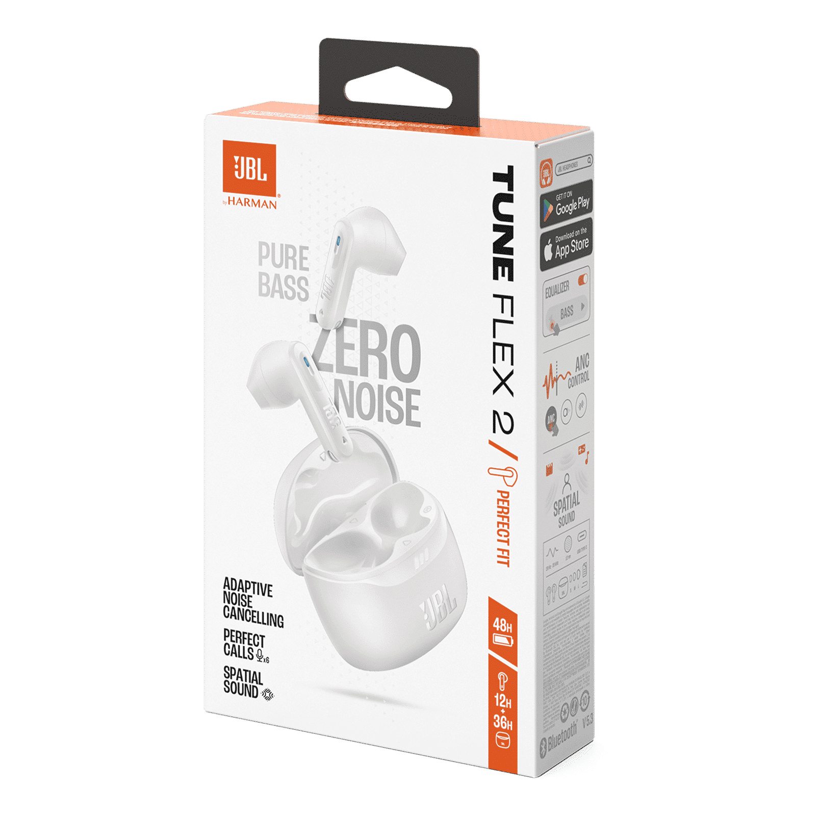 JBL Tune Flex 2 JBLTFLEX2WHT TWS Earbuds with Adaptive Noise Cancellation (IP54 Dust and Water Resistant, Ambient Aware, White) JBL Tune Flex 2 JBLTFLEX2WHT TWS Earbuds with Adaptive Noise Cancellation (IP54 Dust and Water Resistant, Ambient Aware, White)_11