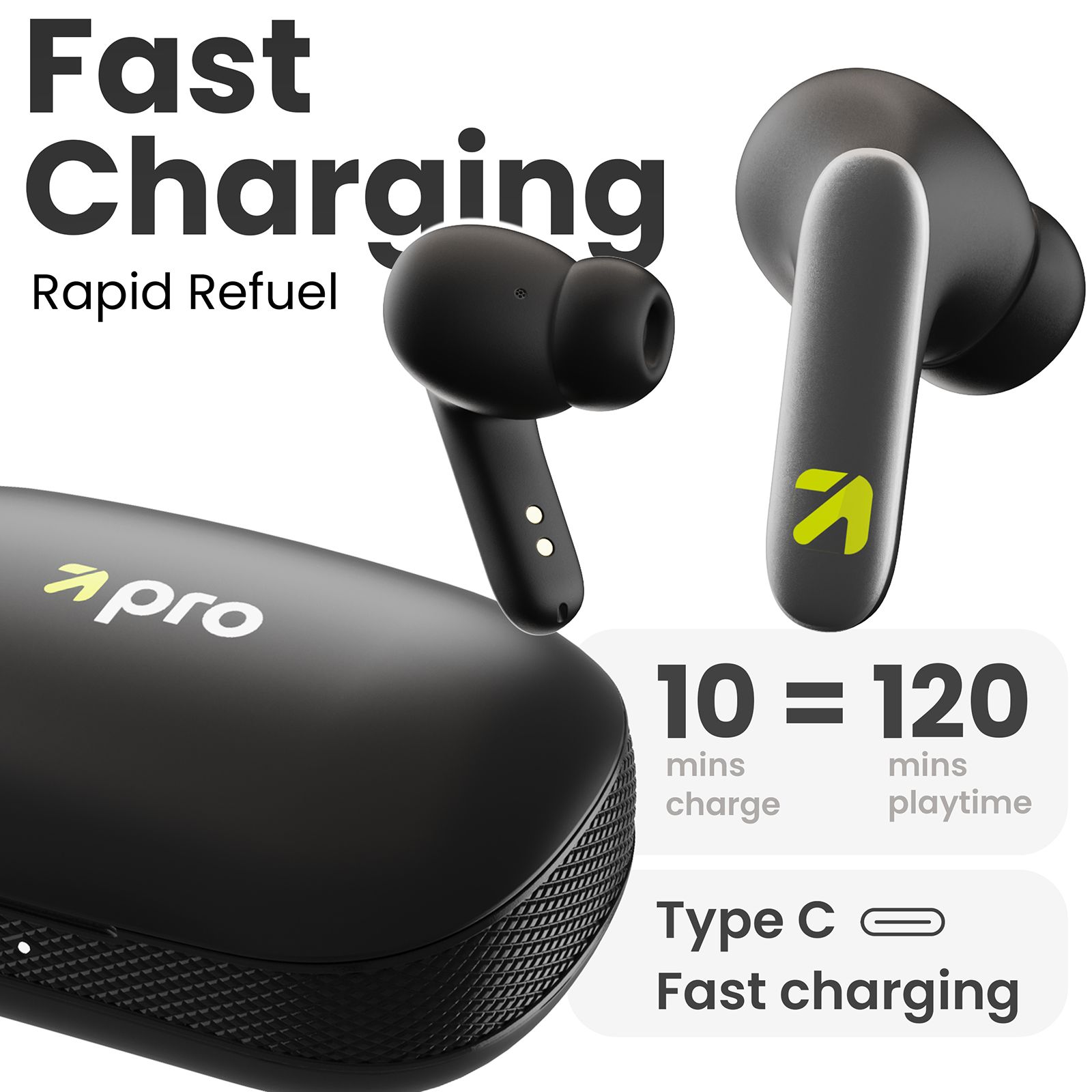 GOBOULT K60 TWS Earbuds with Environmental Noise Cancellation (IPX5 Water Resistant, Fast Charging, Black)_4