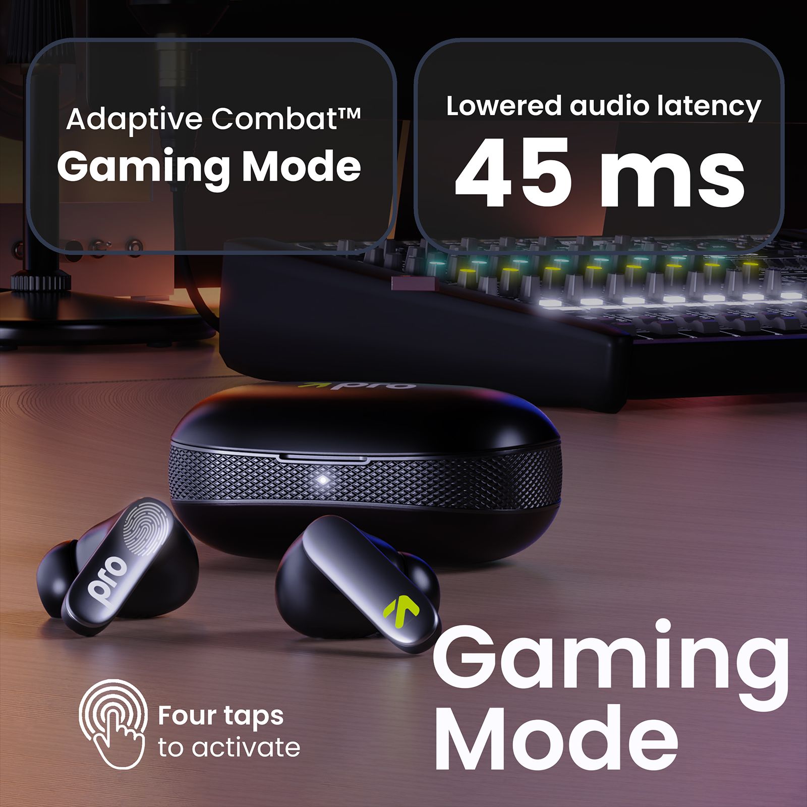 GOBOULT K60 TWS Earbuds with Environmental Noise Cancellation (IPX5 Water Resistant, Fast Charging, Black)_5