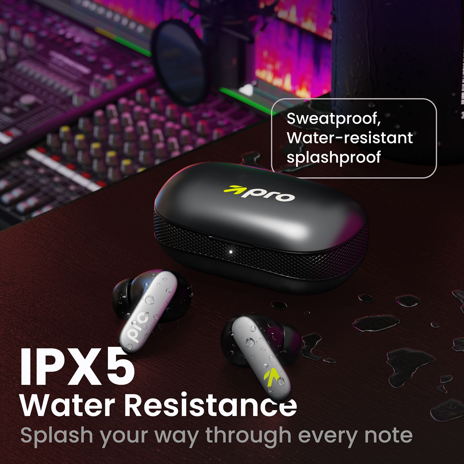 GOBOULT K60 TWS Earbuds with Environmental Noise Cancellation (IPX5 Water Resistant, Fast Charging, Black)_7