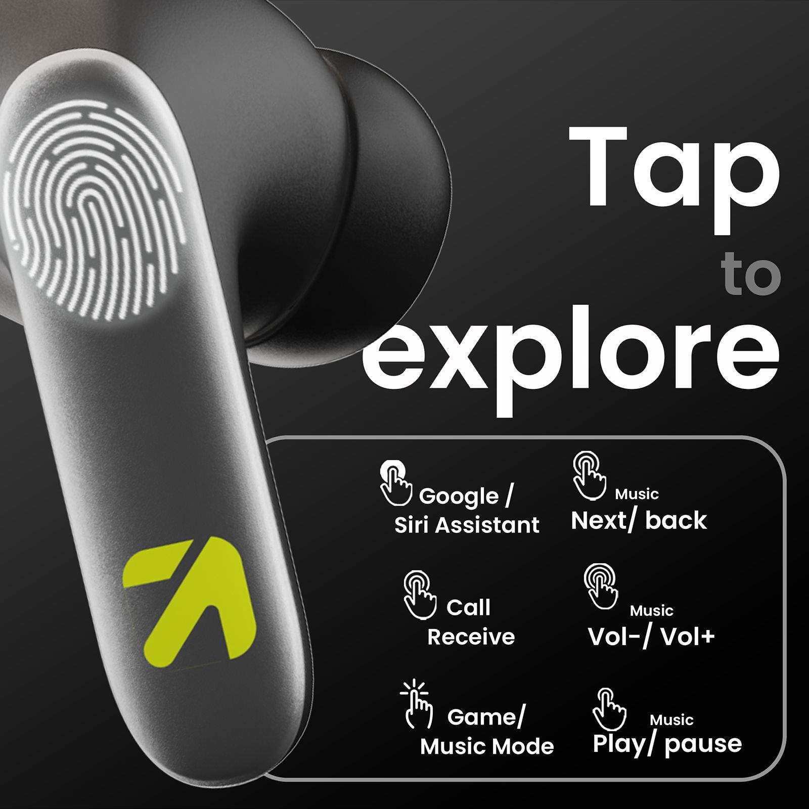 GOBOULT K60 TWS Earbuds with Environmental Noise Cancellation (IPX5 Water Resistant, Fast Charging, Black)_8