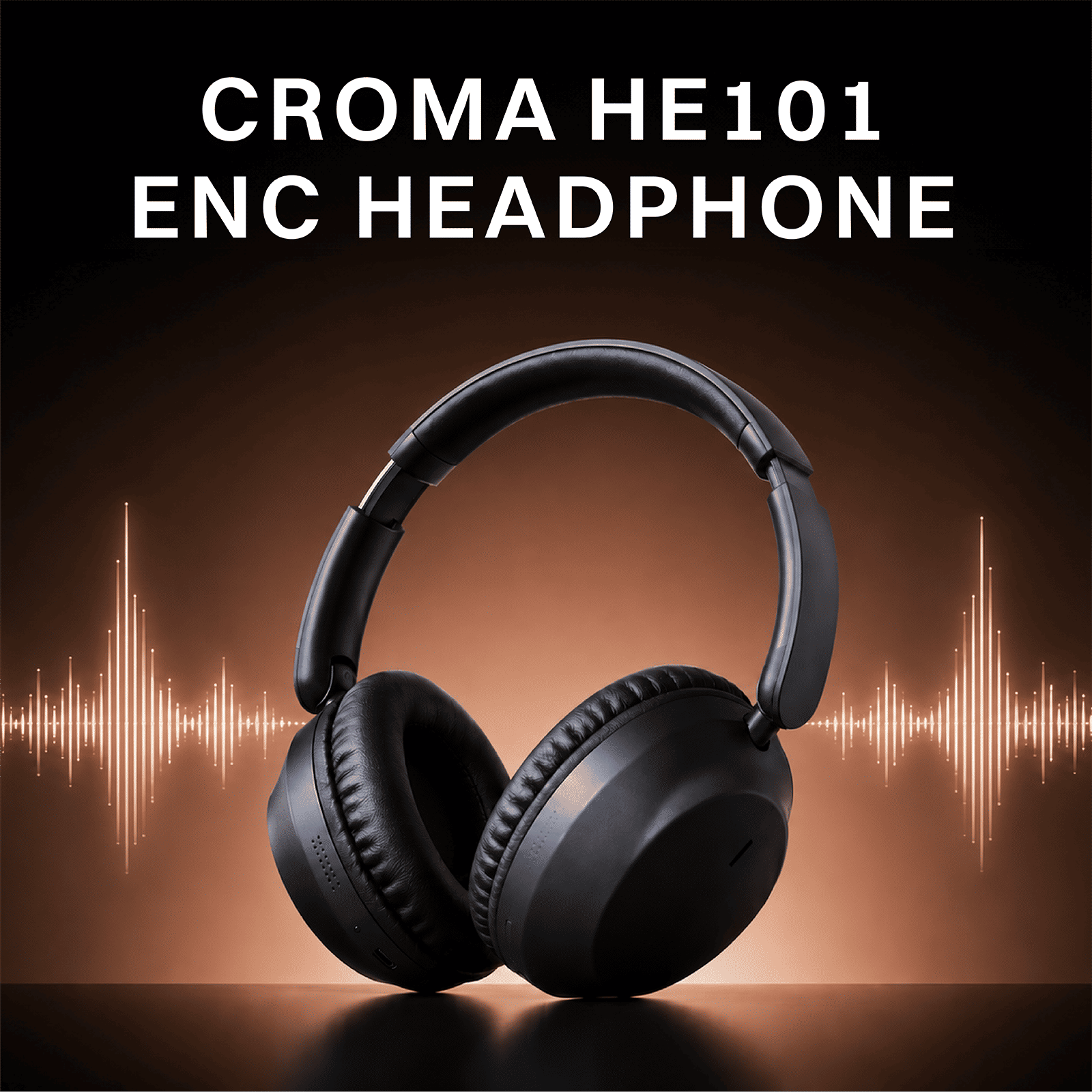 Croma HE101 Bluetooth Headphone with Mic (Environmental Noise Cancellation, Over Ear, Black) Croma HE101 Bluetooth Headphone with Mic (Environmental Noise Cancellation, Over Ear, Black)_3