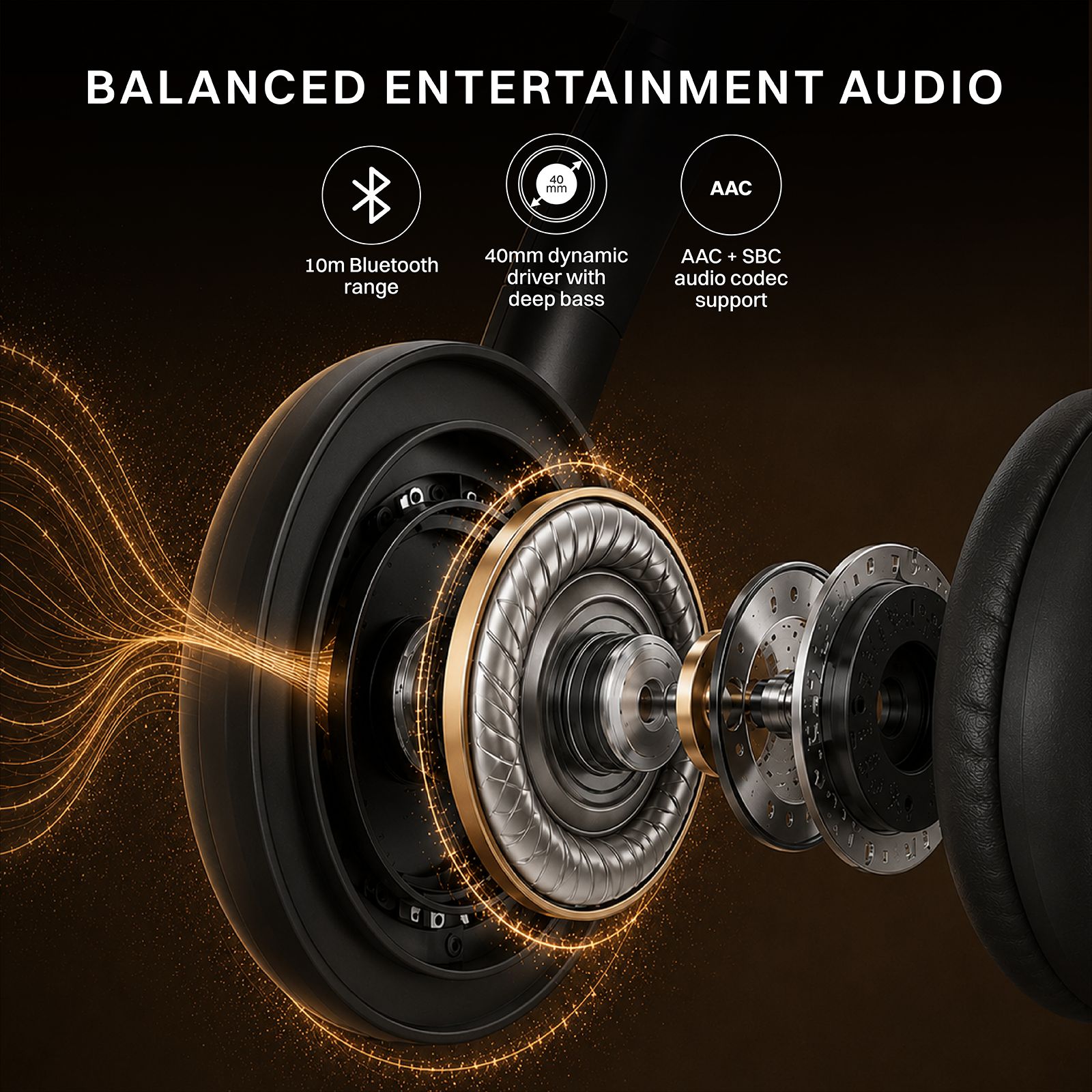 Croma HE101 Bluetooth Headphone with Mic (Environmental Noise Cancellation, Over Ear, Black) Croma HE101 Bluetooth Headphone with Mic (Environmental Noise Cancellation, Over Ear, Black)_6