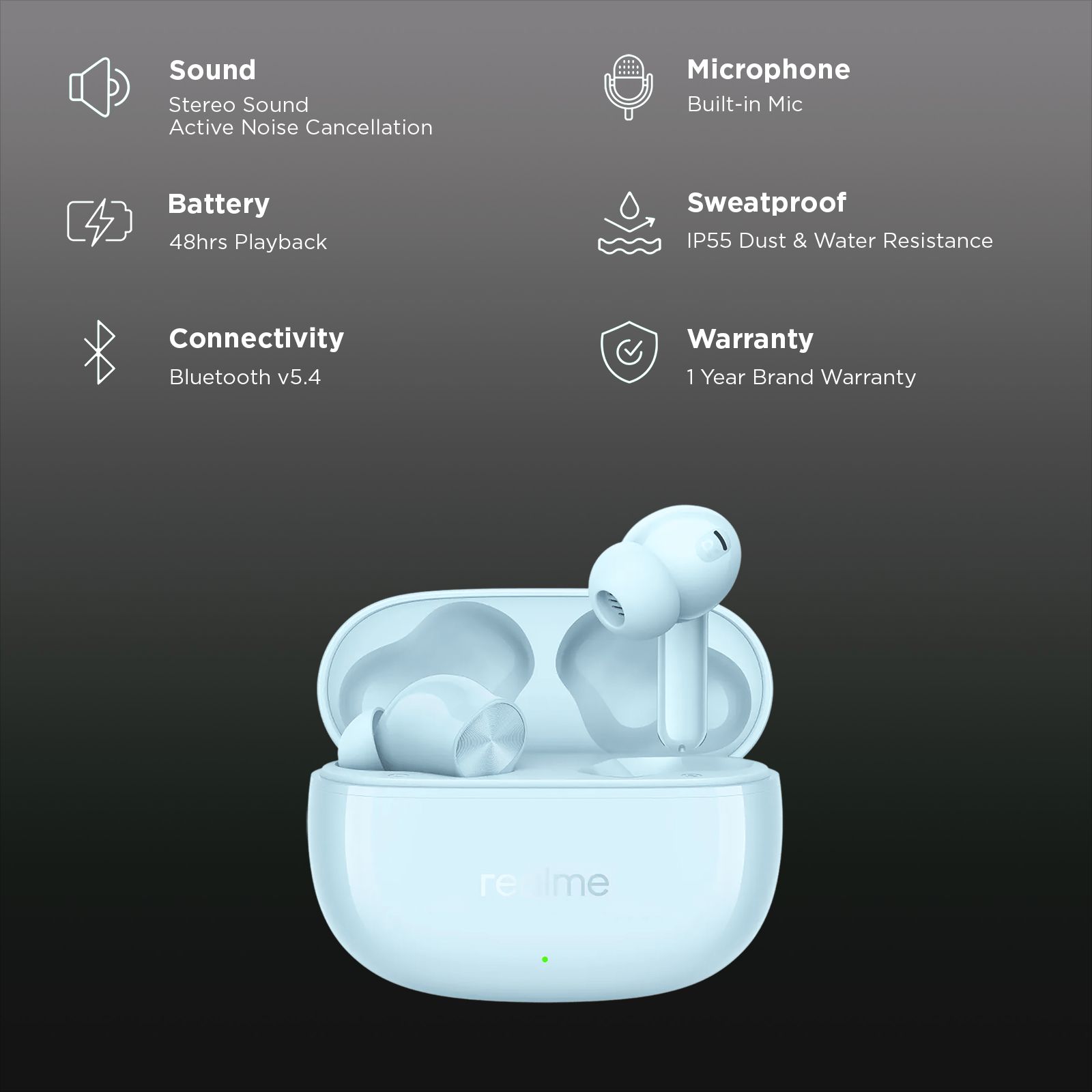 realme Buds T200x TWS Earbuds with Active Noise Cancellation (IP55 Dust & Water Resistance, Dual Device Connection, Frost Blue) realme Buds T200x TWS Earbuds with Active Noise Cancellation (IP55 Dust & Water Resistance, Dual Device Connection, Frost Blue)_3