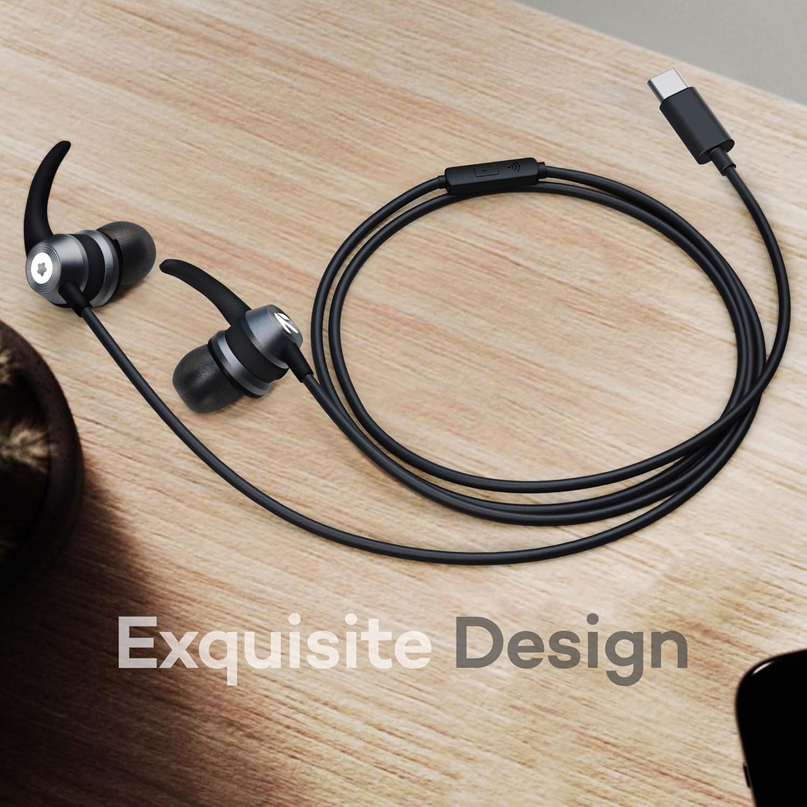 GOBOULT X1 Pro Wired Earphone with Mic (USB Type-C Connector, In Ear, Black)_5