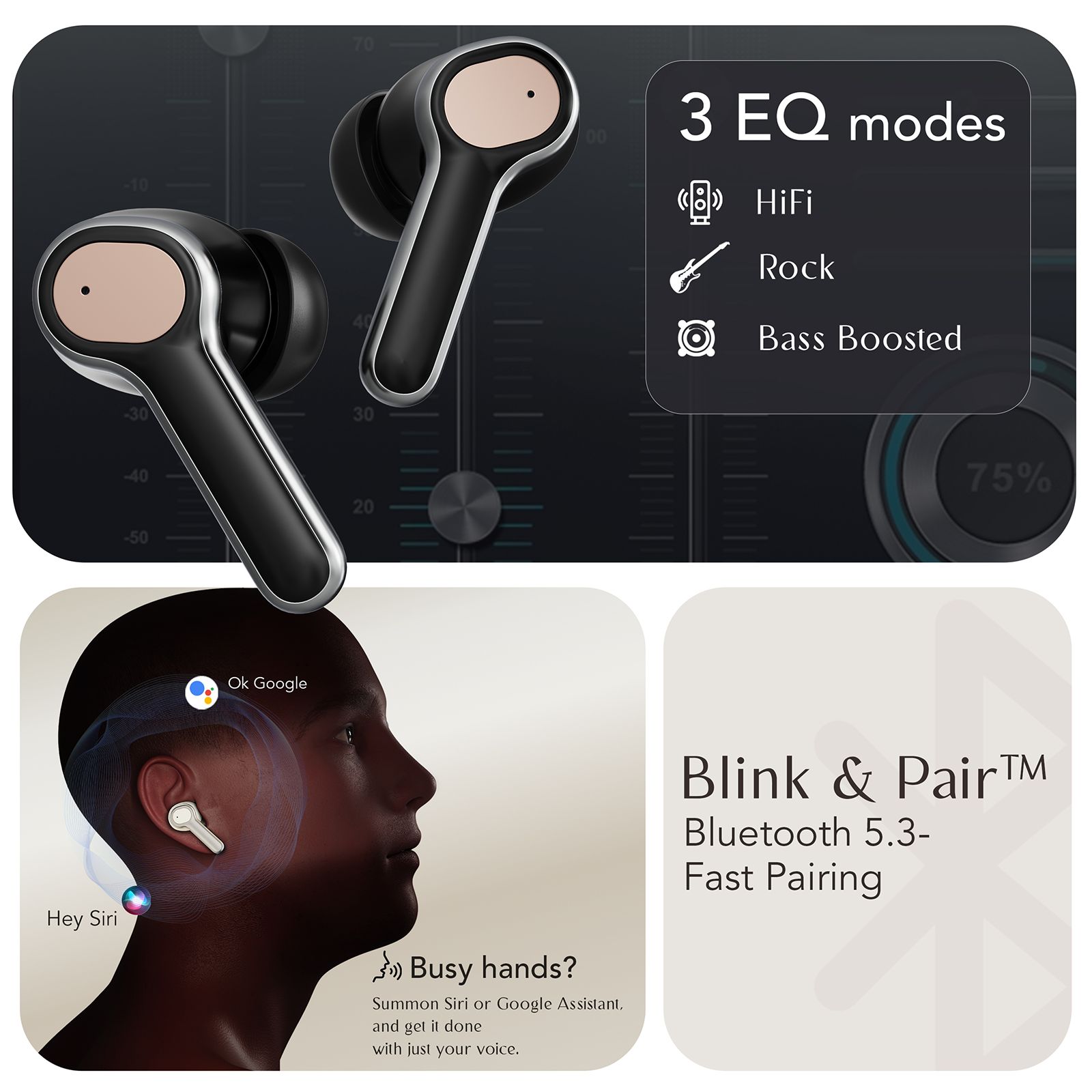 GOBOULT Z40 Ultra TWS Earbuds with Active Noise Cancellation (IPX5 Water Resistant, Dual Device Pairing, Black)_10