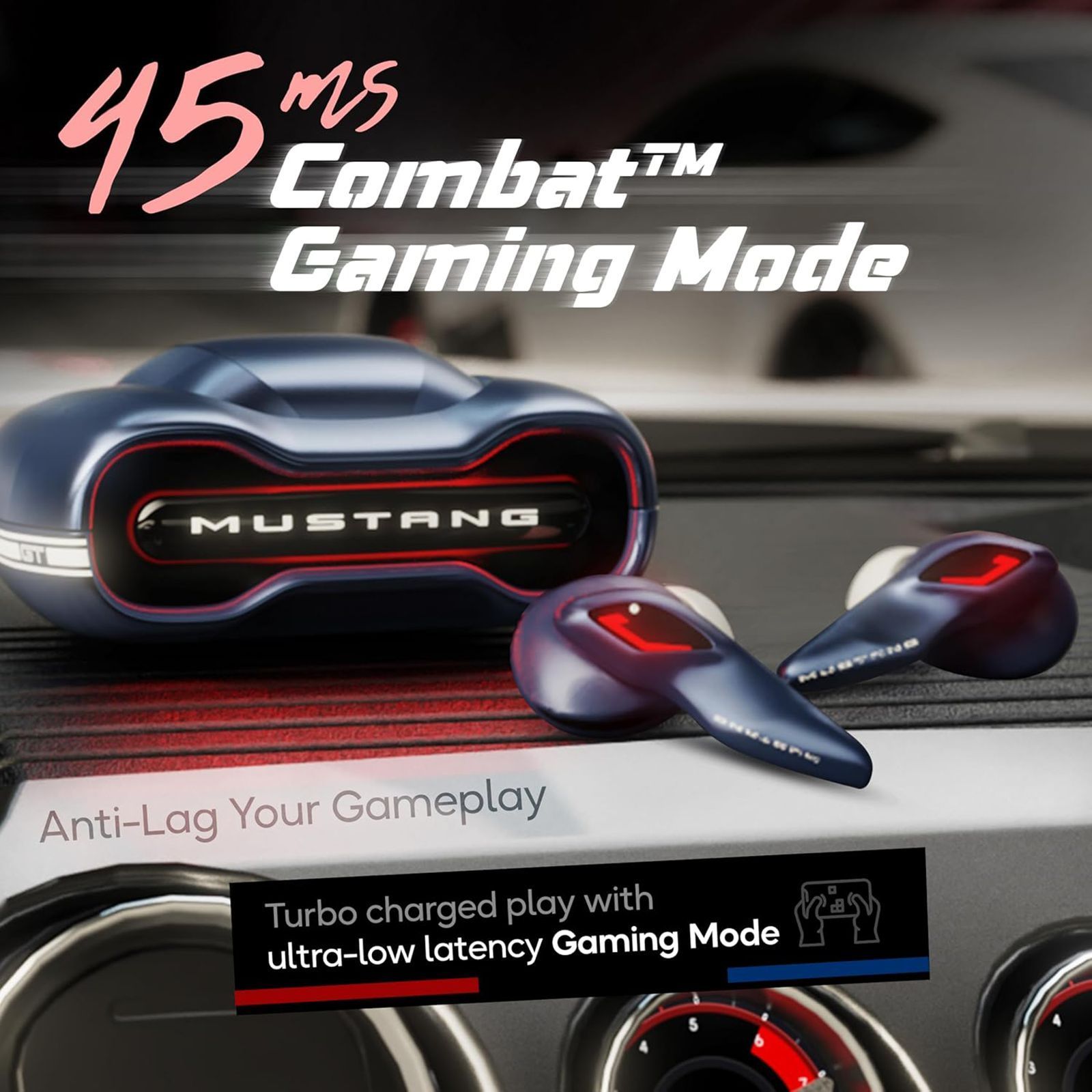 GOBOULT Mustang Torq TWS Earbuds with Environmental Noise Cancellation (IPX5 Water Resistant, Fast Charging, Blue)_10