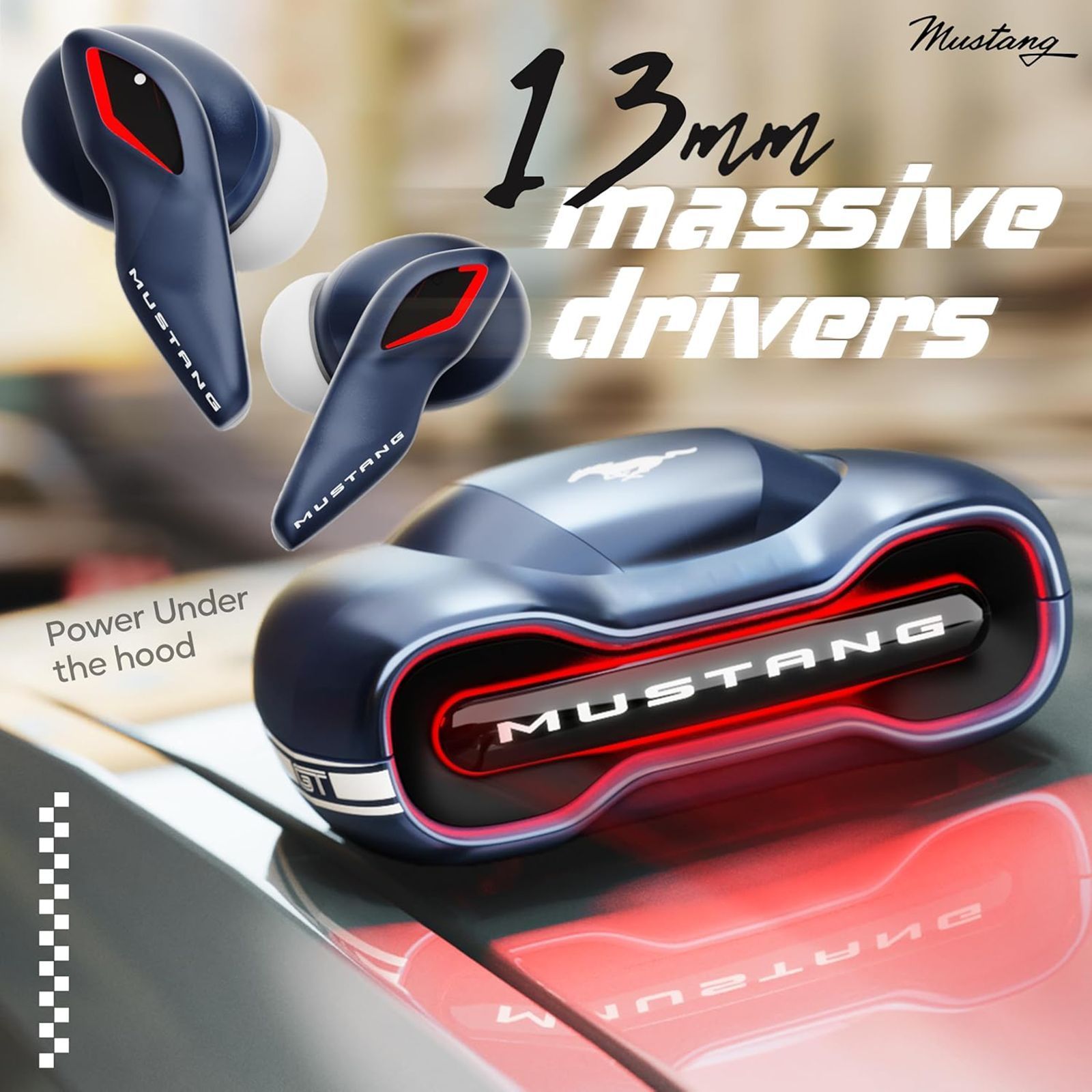 GOBOULT Mustang Torq TWS Earbuds with Environmental Noise Cancellation (IPX5 Water Resistant, Fast Charging, Blue)_4