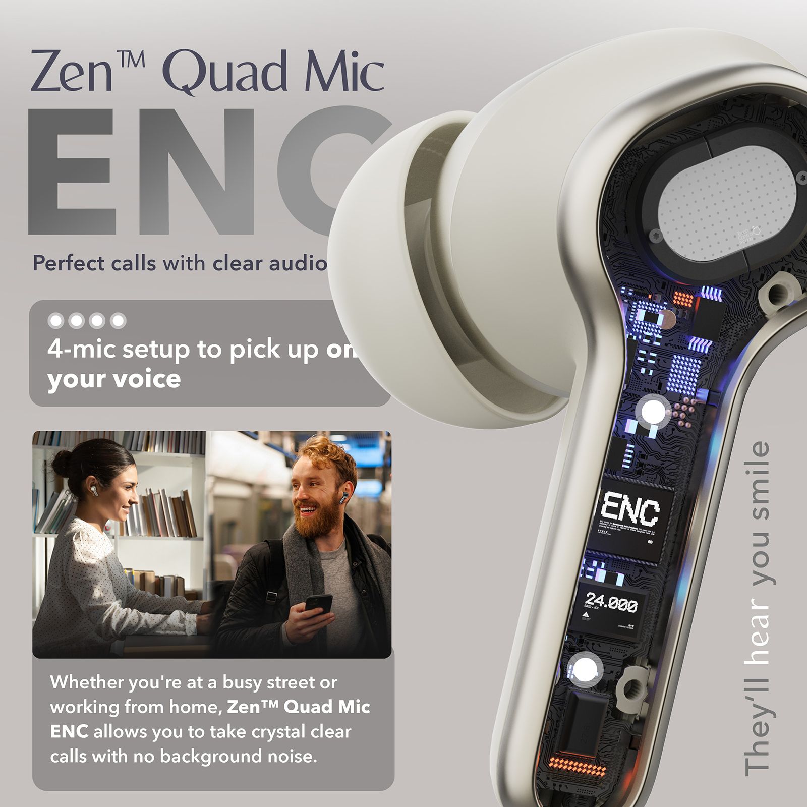 GOBOULT Z40 Ultra TWS Earbuds with Active Noise Cancellation (IPX5 Water Resistant, Dual Device Pairing, Beige) GOBOULT Z40 Ultra TWS Earbuds with Active Noise Cancellation (IPX5 Water Resistant, Dual Device Pairing, Beige)_8