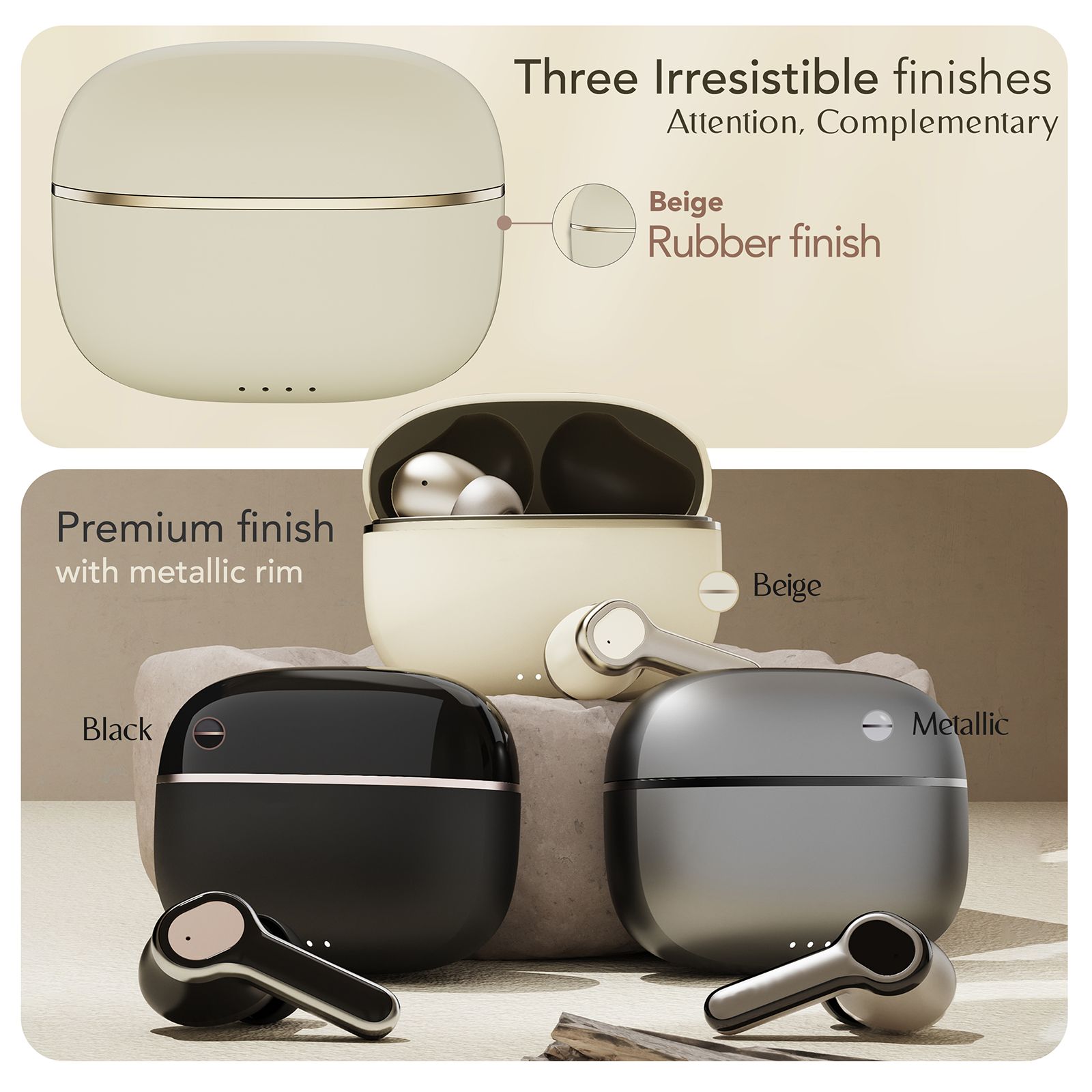 GOBOULT Z40 Ultra TWS Earbuds with Active Noise Cancellation (IPX5 Water Resistant, Dual Device Pairing, Beige) GOBOULT Z40 Ultra TWS Earbuds with Active Noise Cancellation (IPX5 Water Resistant, Dual Device Pairing, Beige)_2