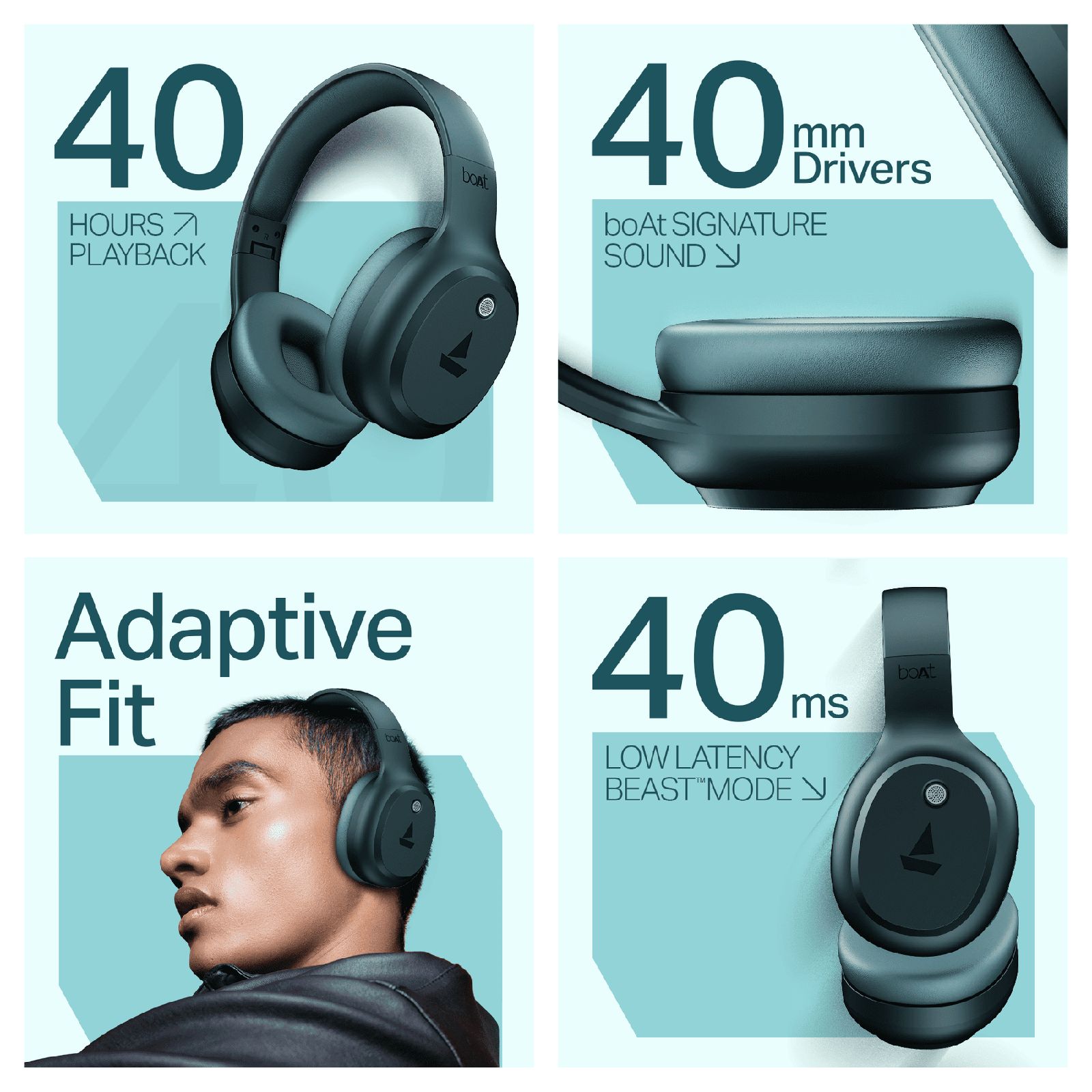 boAt Rockerz 421 Bluetooth Headphone with Mic (40 Hours Playback, Over Ear, Bold Blue) boAt Rockerz 421 Bluetooth Headphone with Mic (40 Hours Playback, Over Ear, Bold Blue)_3