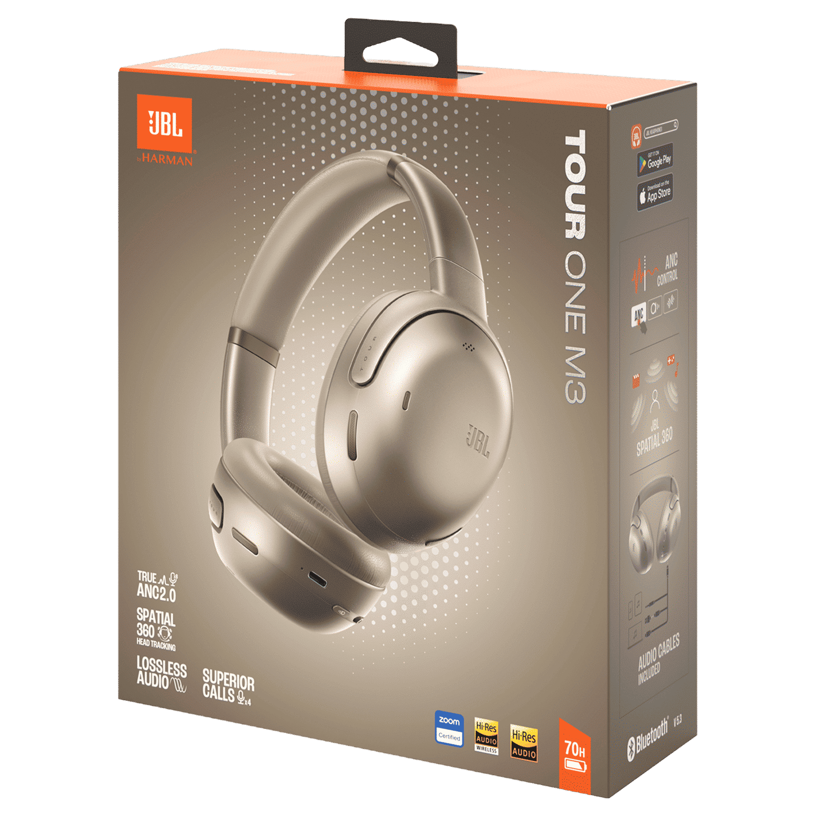 JBL Tour One M3 Bluetooth Headphone with Mic (Adaptive Noise Cancellation, Over Ear, Latte)_13