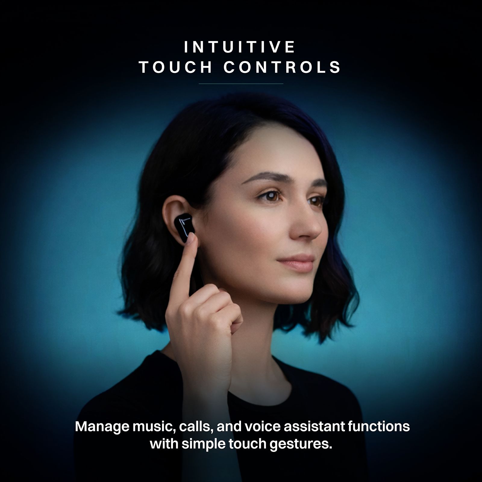 Croma IE165 TWS Earbuds with Passive Noise Cancellation (IPX4 Water & Sweat Resistant, Touch Control, Black)_8
