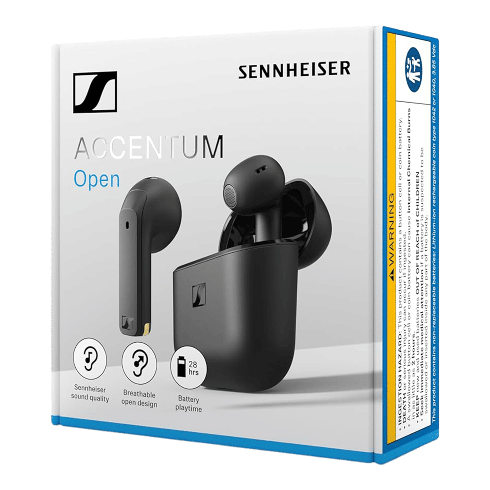 SENNHEISER Accentum Open OTW1BLK TWS Earbuds (IPX4 Splash & Sweat Resistance, Sennheiser Sound Tuning, Black)_8