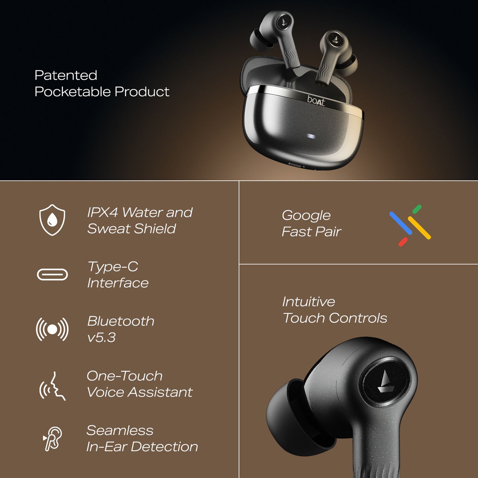 boAt Nirvana Ion ANC Pro TWS Earbuds with Active Noise Cancellation (IPX4 Water Resistant, Dual EQ Modes, Crystal Black) boAt Nirvana Ion ANC Pro TWS Earbuds with Active Noise Cancellation (IPX4 Water Resistant, Dual EQ Modes, Crystal Black)_12