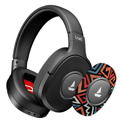boAt Rockerz Plus 550 Bluetooth Headphone with Mic (Dual Pairing, Over Ear, Black Psyche)