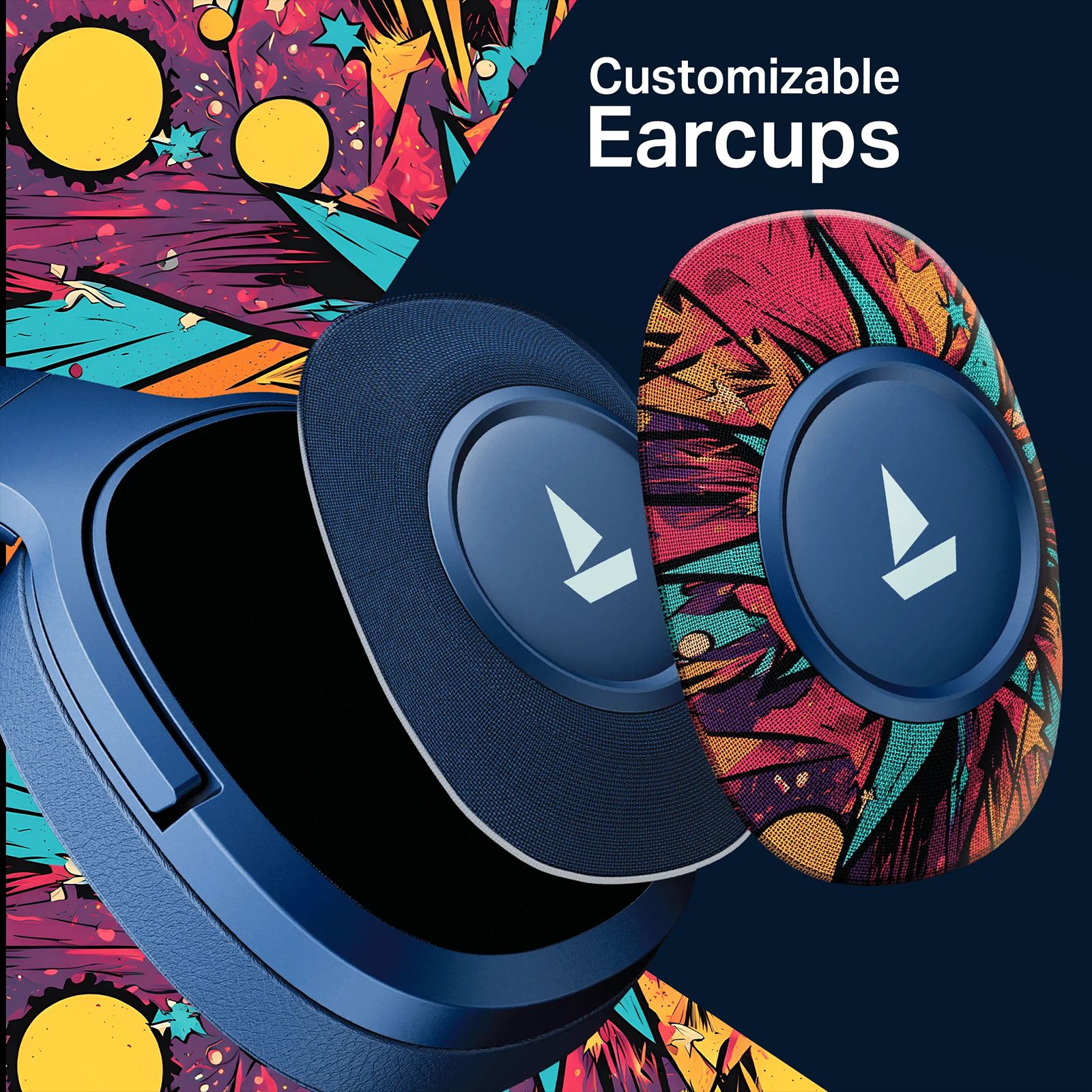 boAt Rockerz Plus 550 Bluetooth Headphone with Mic (Dual Pairing, Over Ear, Blue Psyche) boAt Rockerz Plus 550 Bluetooth Headphone with Mic (Dual Pairing, Over Ear, Blue Psyche)_6
