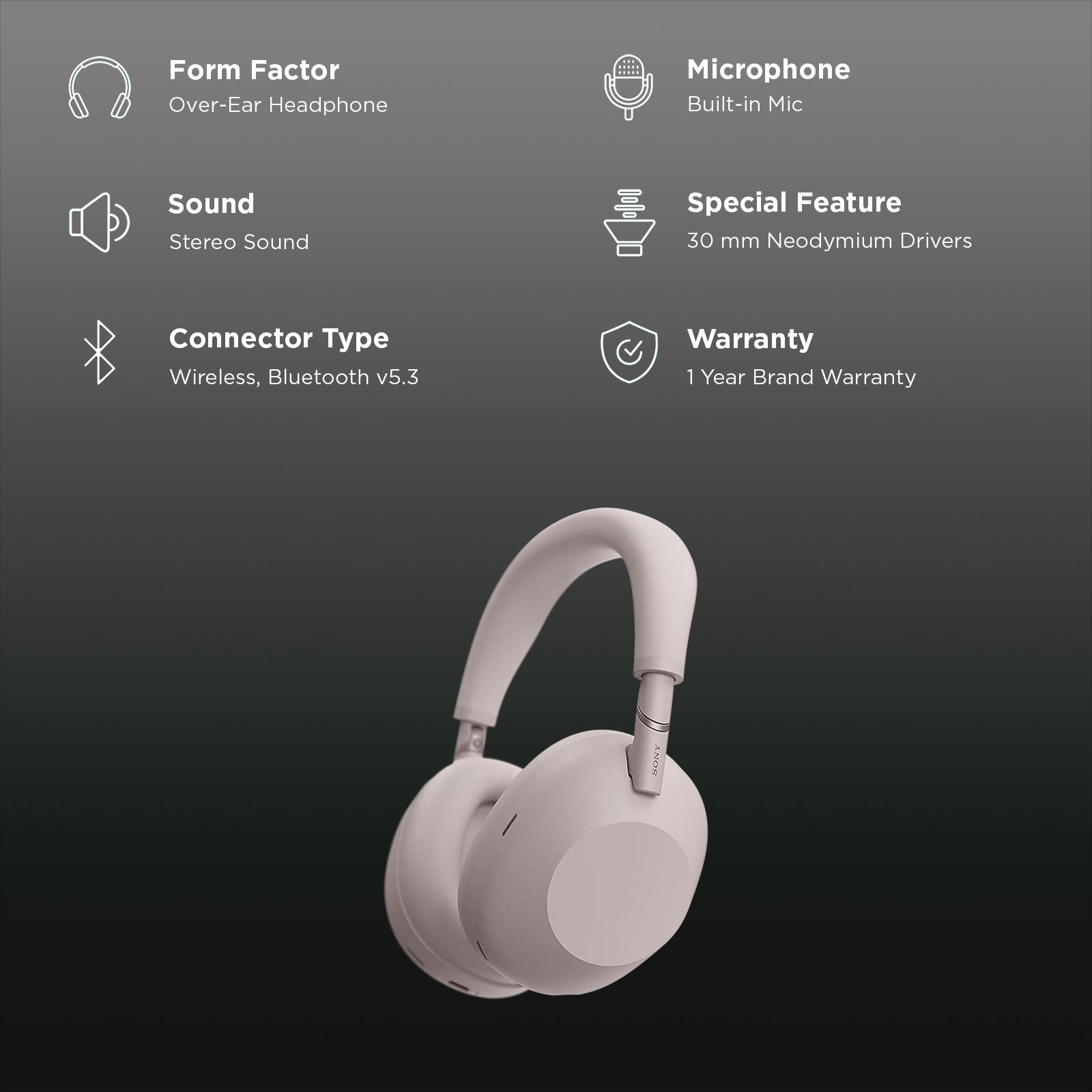 SONY 1000X Series WH-1000XM6 Bluetooth Headphone with Mic (Adaptive Noise Cancellation, Over Ear, Sand Pink) SONY 1000X Series WH-1000XM6 Bluetooth Headphone with Mic (Adaptive Noise Cancellation, Over Ear, Sand Pink)_2