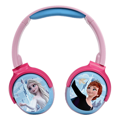 VOLKANO Disney Frozen DY-9955-FR Bluetooth Headphone with Mic (Kids Friendly Volume, Over Ear, Pink)