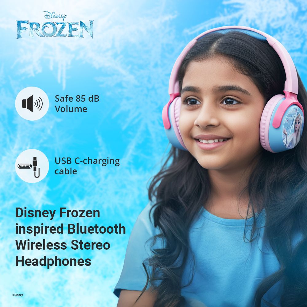 VOLKANO Disney Frozen DY-9955-FR Bluetooth Headphone with Mic (Kids Friendly Volume, Over Ear, Pink) VOLKANO Disney Frozen DY-9955-FR Bluetooth Headphone with Mic (Kids Friendly Volume, Over Ear, Pink)_6