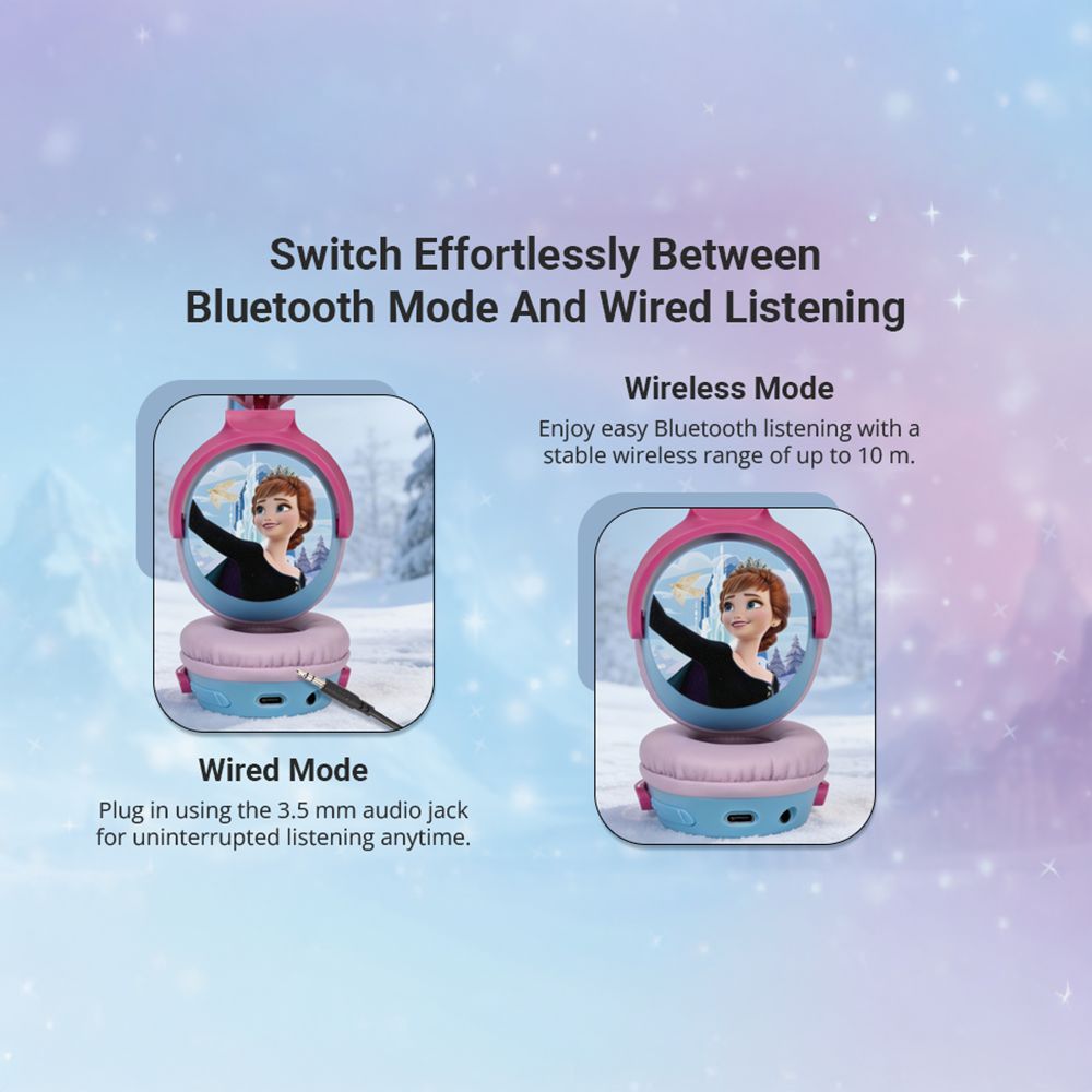 VOLKANO Disney Frozen DY-9955-FR Bluetooth Headphone with Mic (Kids Friendly Volume, Over Ear, Pink) VOLKANO Disney Frozen DY-9955-FR Bluetooth Headphone with Mic (Kids Friendly Volume, Over Ear, Pink)_10