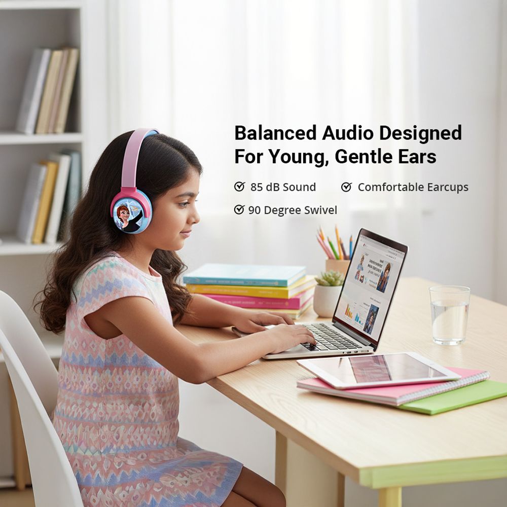 VOLKANO Disney Frozen DY-9955-FR Bluetooth Headphone with Mic (Kids Friendly Volume, Over Ear, Pink) VOLKANO Disney Frozen DY-9955-FR Bluetooth Headphone with Mic (Kids Friendly Volume, Over Ear, Pink)_11