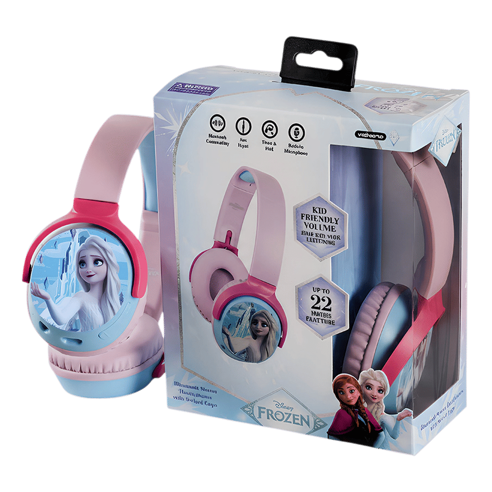 VOLKANO Disney Frozen DY-9955-FR Bluetooth Headphone with Mic (Kids Friendly Volume, Over Ear, Pink) VOLKANO Disney Frozen DY-9955-FR Bluetooth Headphone with Mic (Kids Friendly Volume, Over Ear, Pink)_3