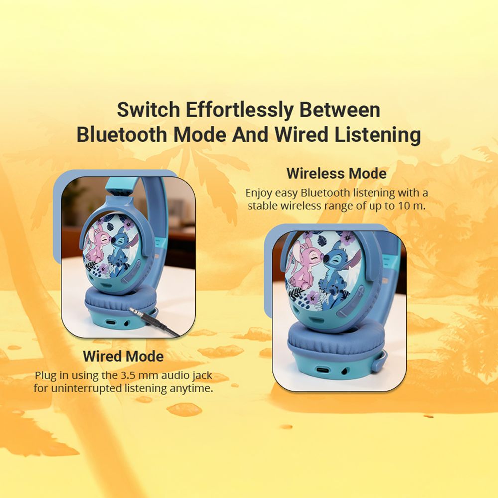 VOLKANO Disney Stitch DY-9955-ST Bluetooth Headphone with Mic (Kids Friendly Volume, Over Ear, Blue) VOLKANO Disney Stitch DY-9955-ST Bluetooth Headphone with Mic (Kids Friendly Volume, Over Ear, Blue)_12