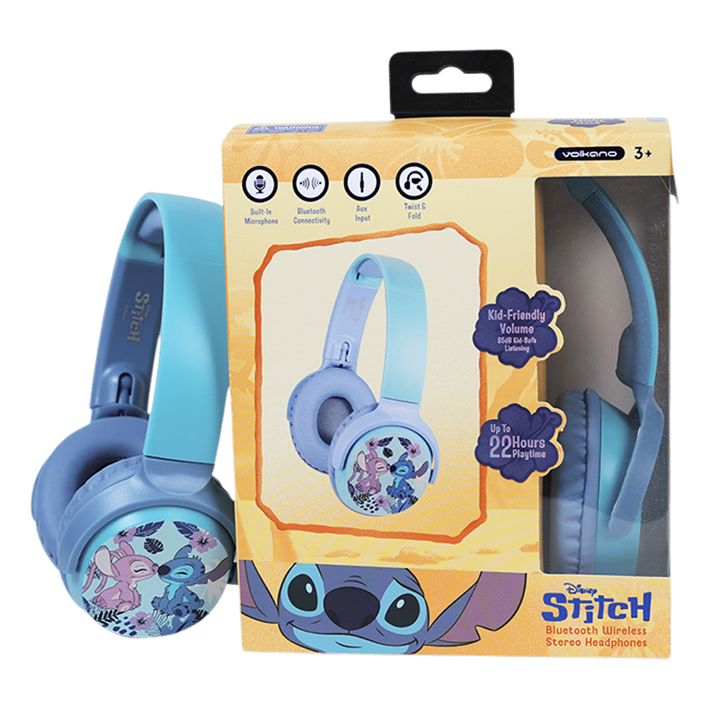 VOLKANO Disney Stitch DY-9955-ST Bluetooth Headphone with Mic (Kids Friendly Volume, Over Ear, Blue) VOLKANO Disney Stitch DY-9955-ST Bluetooth Headphone with Mic (Kids Friendly Volume, Over Ear, Blue)_3