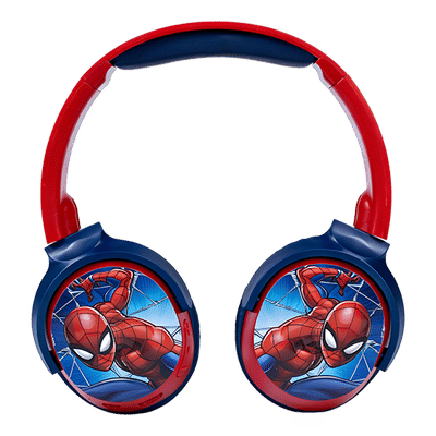 VOLKANO Marvel Spiderman MV-9955-SM Bluetooth Headphone with Mic (Kids Friendly Volume, Over Ear, Red)