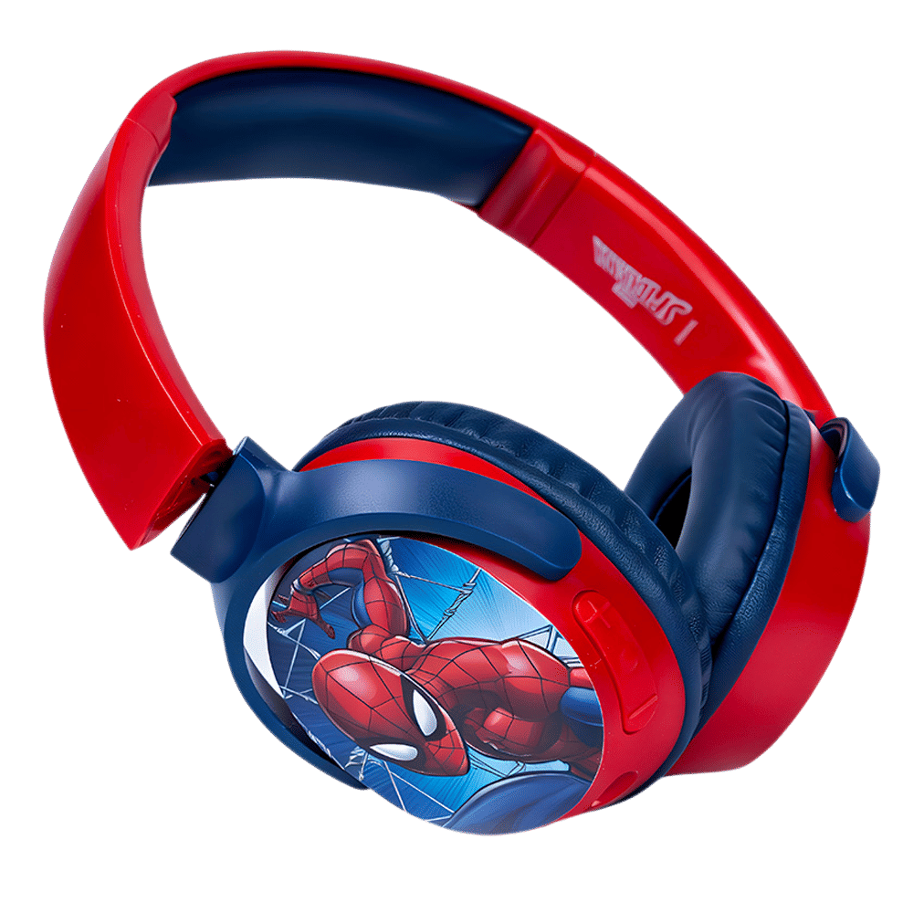 VOLKANO Marvel Spiderman MV-9955-SM Bluetooth Headphone with Mic (Kids Friendly Volume, Over Ear, Red)_2