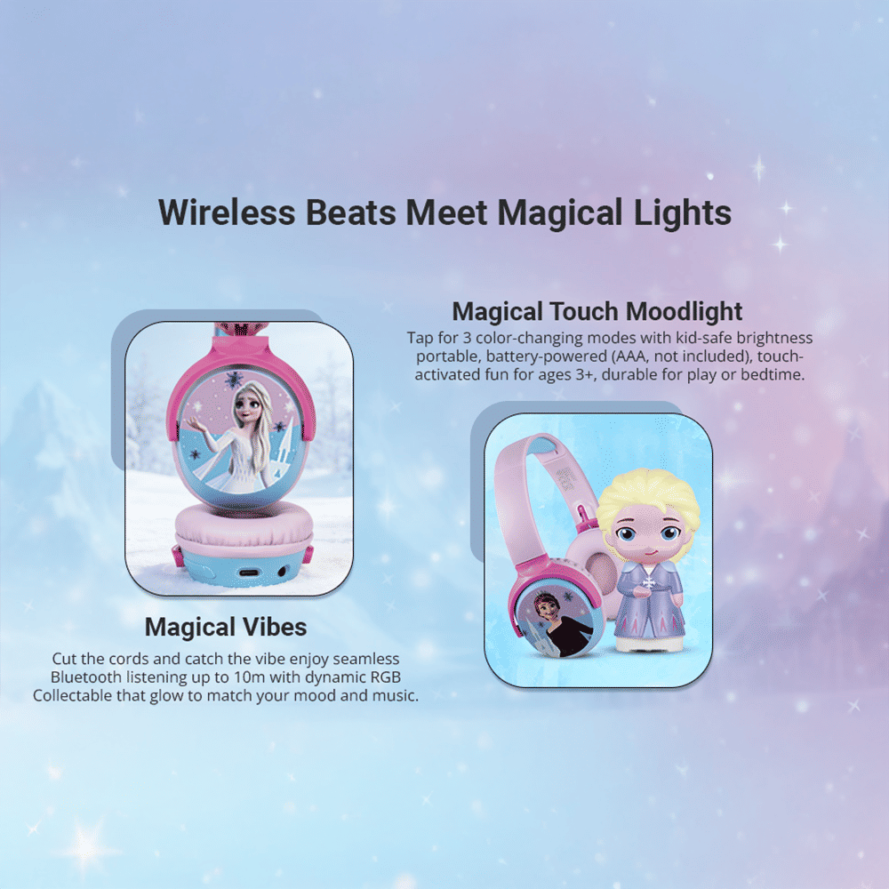 VOLKANO Disney Frozen DY-5060-FR Bluetooth Headphone with Mic (Kids Friendly Volume, Over Ear, Pink) VOLKANO Disney Frozen DY-5060-FR Bluetooth Headphone with Mic (Kids Friendly Volume, Over Ear, Pink)_10