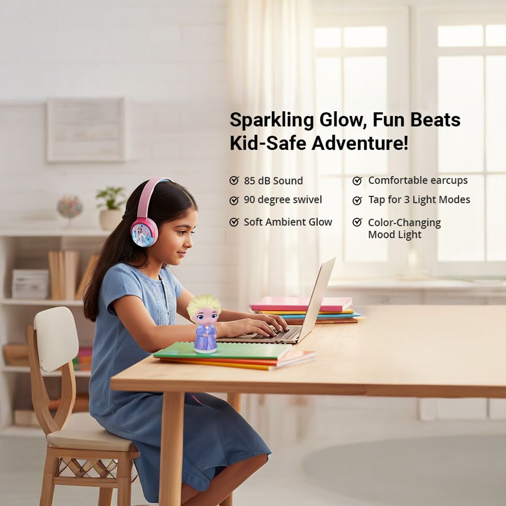 VOLKANO Disney Frozen DY-5060-FR Bluetooth Headphone with Mic (Kids Friendly Volume, Over Ear, Pink) VOLKANO Disney Frozen DY-5060-FR Bluetooth Headphone with Mic (Kids Friendly Volume, Over Ear, Pink)_11