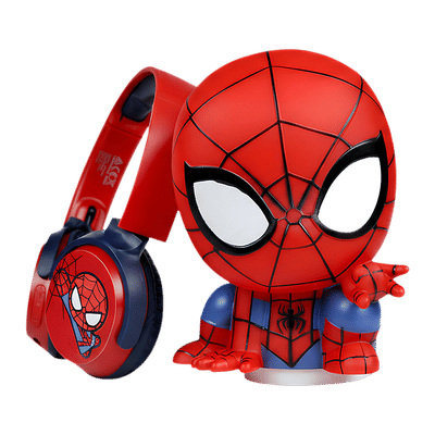 VOLKANO Marvel Spiderman MV-5060-SM Bluetooth Headphone with Mic (Kids Friendly Volume, Over Ear, Red)